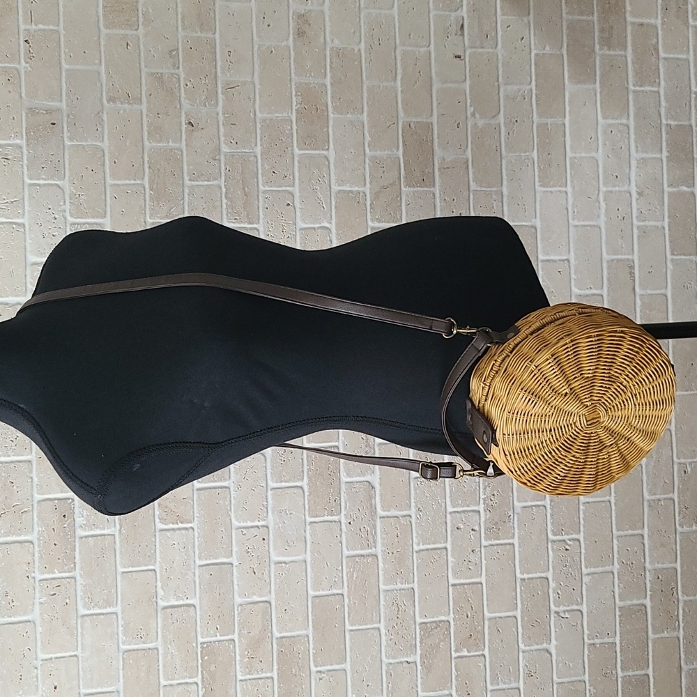 Wicker Round Strow Crossbody Shoulder Bag
